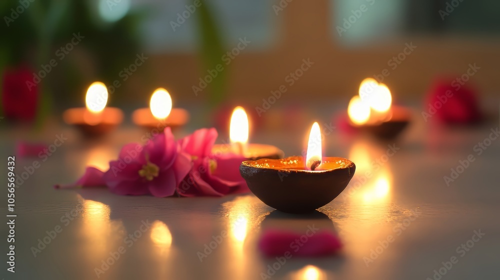 Minimalist Diwali decor with traditional items Minimalist Diwali decor with traditional items