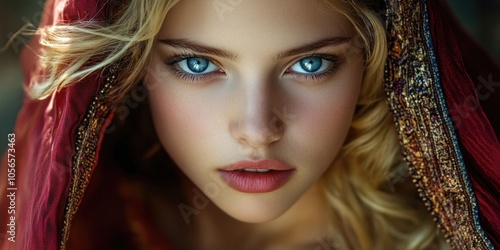 Woman with blue eyes