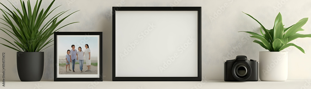 Digital Photo Frame Family Bonding Memory Technology Copy Space Plain Background Unique Photo Stock Concept Digital Photo Frame Family Bonding Memory Technology Copy Space Plain Background Unique Photo Stock Concept