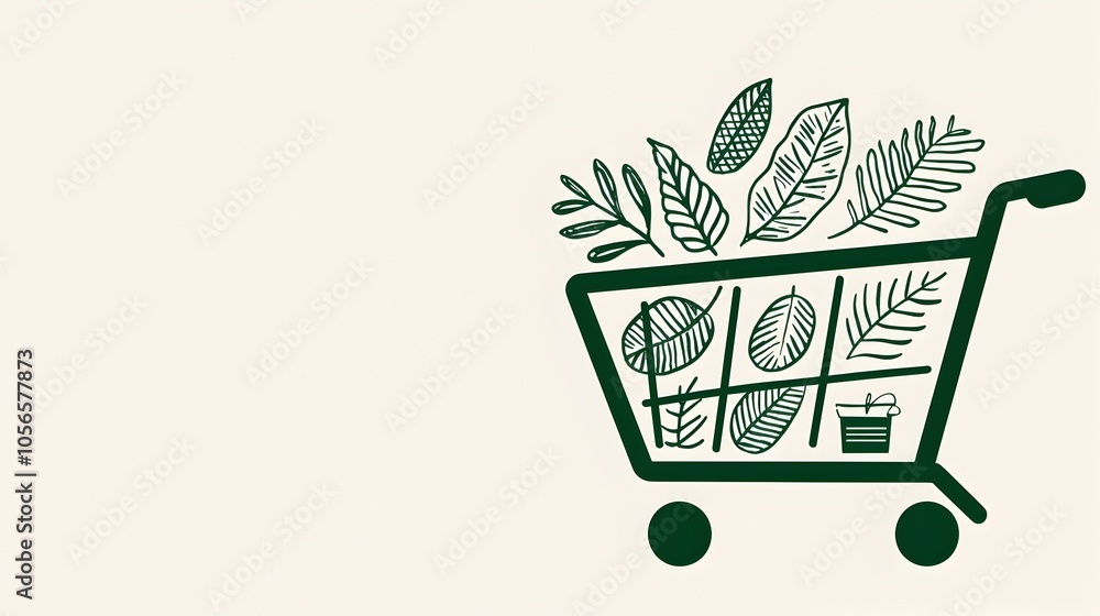 Online Shopping Cart Filled With Sustainable Eco Friendly Items and Green Monday Discount Banner Online Shopping Cart Filled With Sustainable Eco Friendly Items and Green Monday Discount Banner