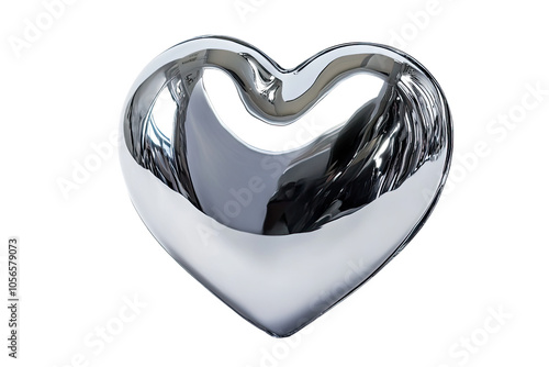 Chromium heart on transparent background.