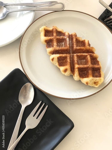 Croffle waffle dessert cafe sweet photo