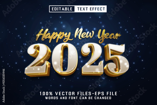 Happy New Year Golden Text - Editable Text Effect