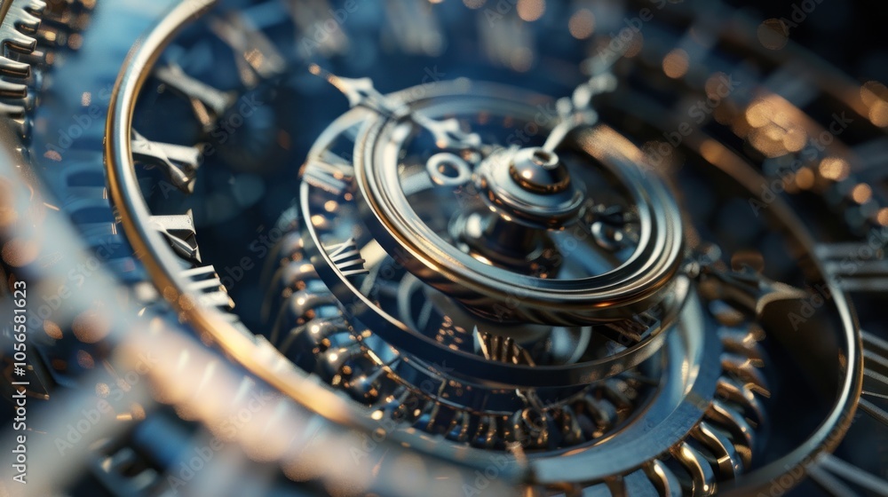 Close-up of a Complex Clock Mechanism Close-up of a Complex Clock Mechanism