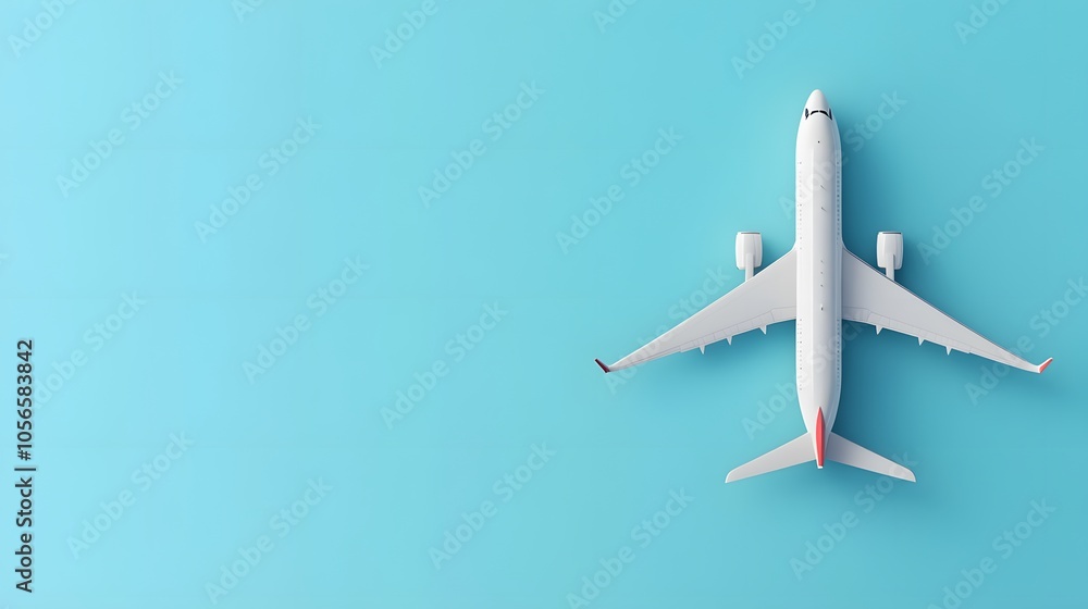 Flat lay design of travel concept with plane on blue background with copy space. Flat lay design of travel concept with plane on blue background with copy space.