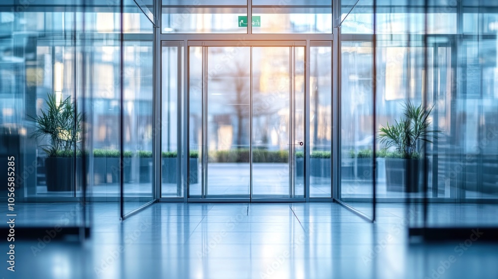 Glass Doors of a Modern Building Glass Doors of a Modern Building