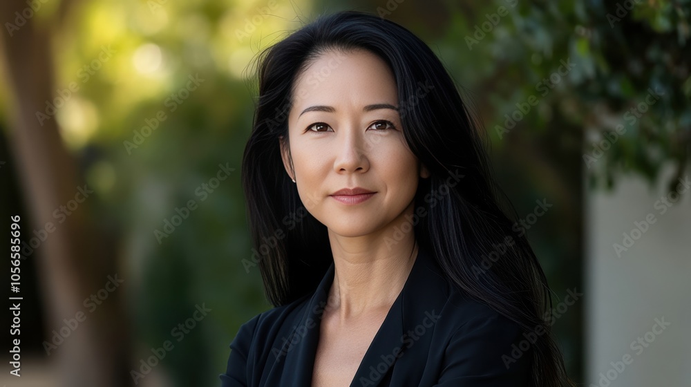 Confident Professional Woman in Nature: Portrait of a Modern Business Leader Confident Professional Woman in Nature: Portrait of a Modern Business Leader