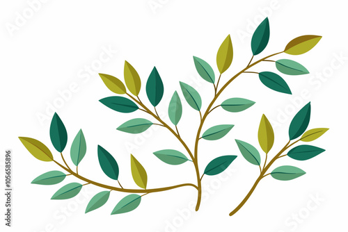 Green branch with leaves