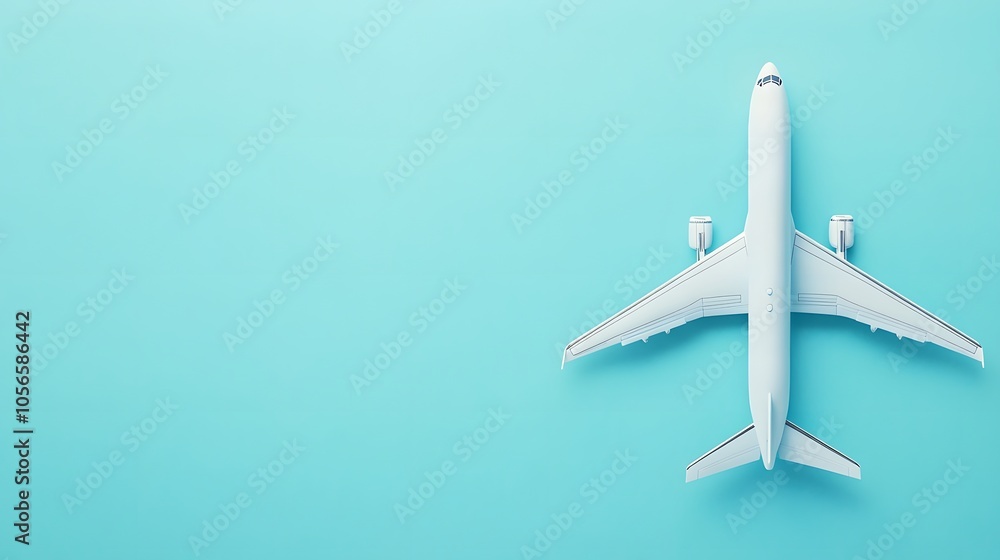 Flat lay design of travel concept with plane on blue background with copy space. Flat lay design of travel concept with plane on blue background with copy space.