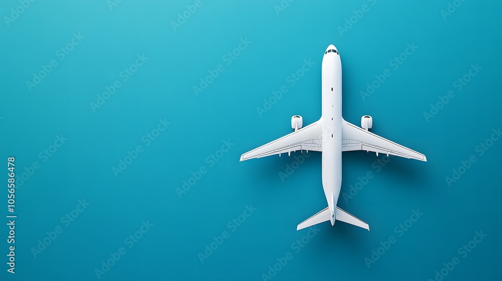 Flat lay design of travel concept with plane on blue background with copy space. Flat lay design of travel concept with plane on blue background with copy space.