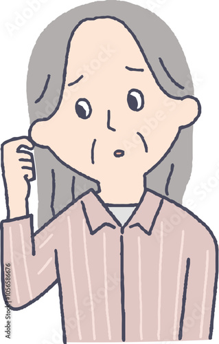 髪のボリュームが減ったシニア女性