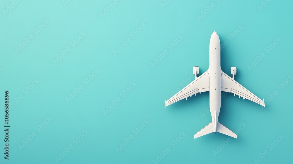 Flat lay design of travel concept with plane on blue background with copy space. Flat lay design of travel concept with plane on blue background with copy space.