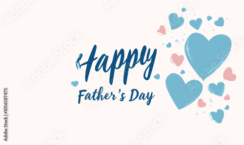 Happy Father's Day logo design, Handwritten text with Father's Day with love vector logo, love for fathers.