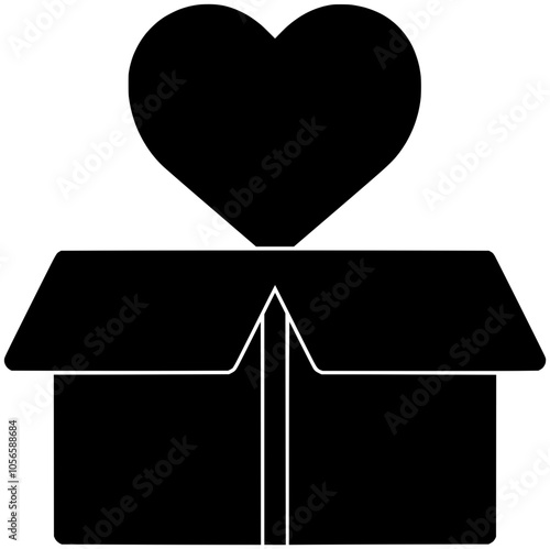 volunteer illustration charity silhouette help logo care icon hand outline donate box donation community giving food give support love shape for vector graphic background