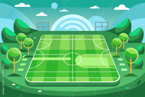 Football field scores court vector and 3d view