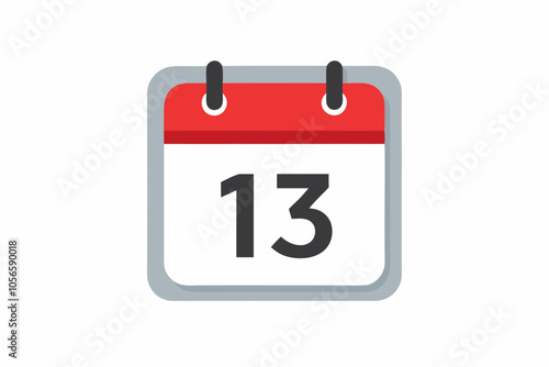  Calendar with 13 day simple icon vector design