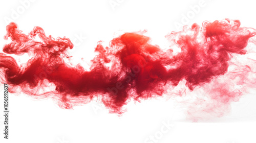 red smoke isolated on white