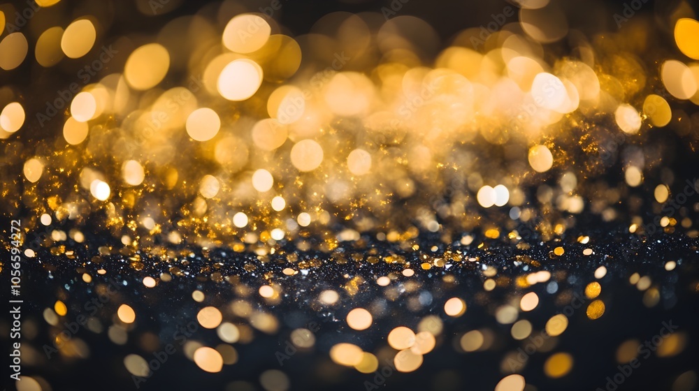 Glittering Golden Bokeh Overlay with Vignette Effect for Glamorous Glittering Golden Bokeh Overlay with Vignette Effect for Glamorous