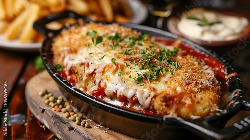 Chicken parmigiana with marinara sauce