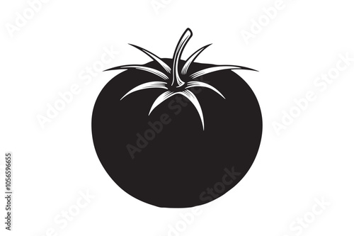 Tomato Silhouette vector illustration, Tomato Silhouette 