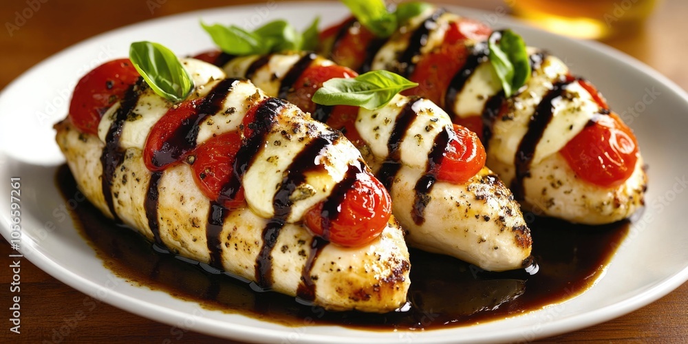 Chicken on White Plate Chicken on White Plate