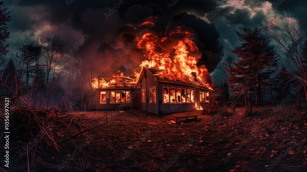 Burning House in the Night Burning House in the Night