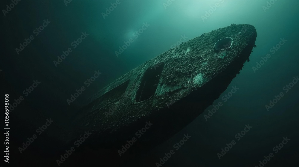 Naklejka premium Exploring the enigmatic world of submarine life and the secrets hidden beneath the ocean waves