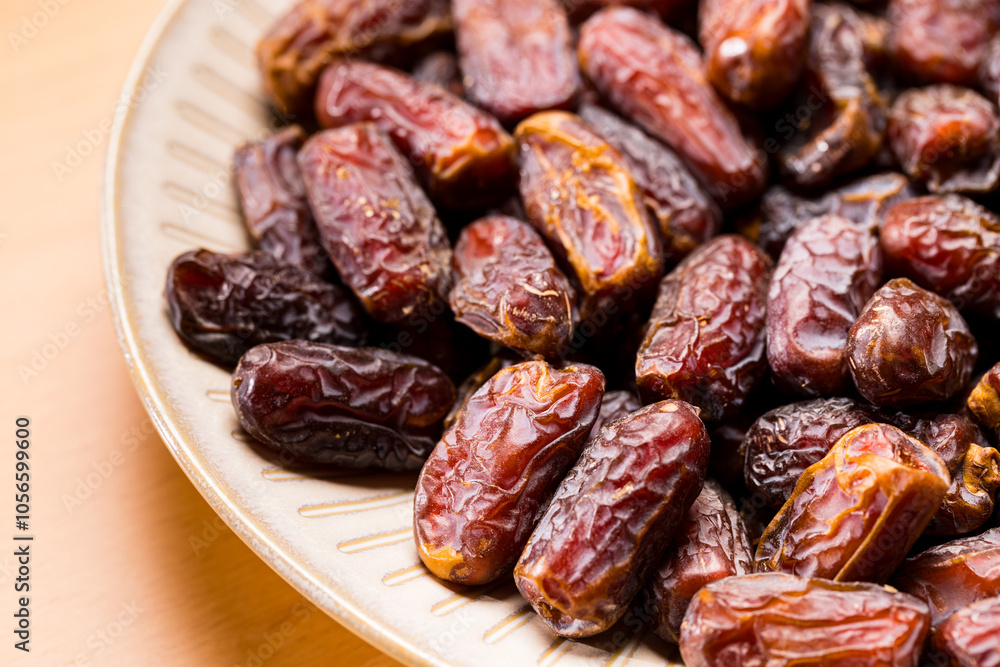 Dried date fruits in a group Dried date fruits in a group
