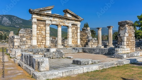 Ancient Ruins of Historical Architecture in Greece