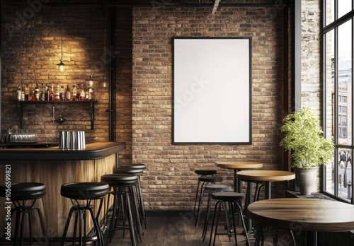 Wallpaper Mural Bar Interior Mockup. Torontodigital.ca