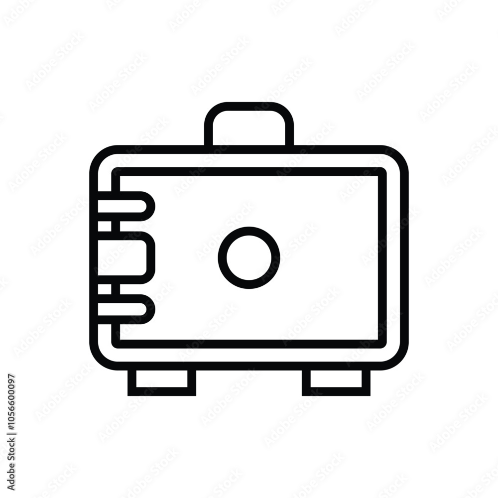 Money safe box icon logo design template isolated illustration