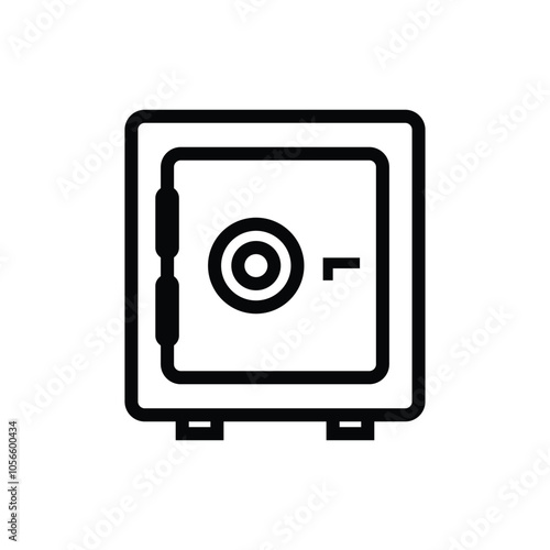 Money safe box icon logo design template isolated illustration