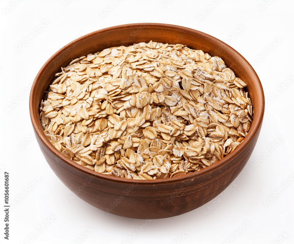 a bowl of oats isolated on white background a bowl of oats isolated on white background