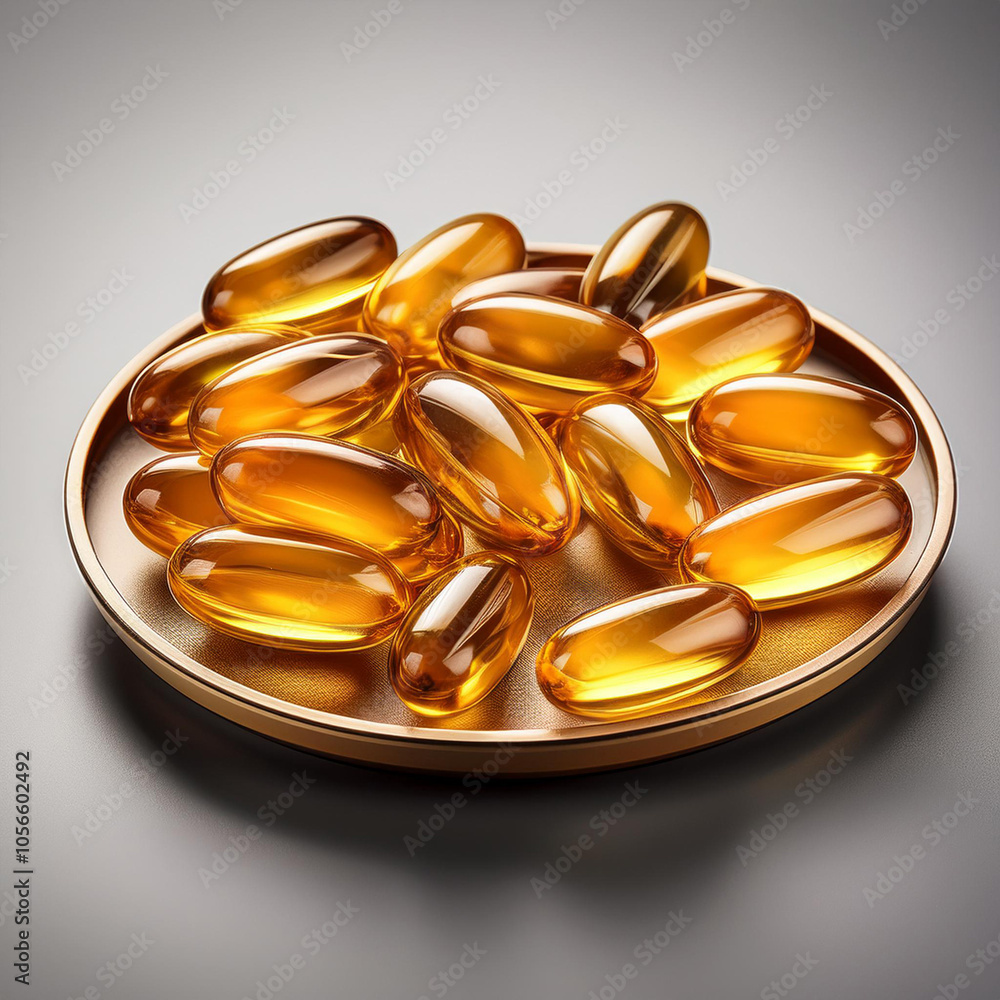 fish oil supplement capsules isolated on gray background fish oil supplement capsules isolated on gray background