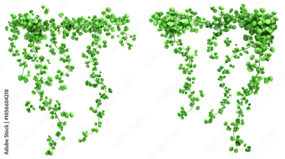 Fototapeta premium Stunning Collection of Green Creepers on a Transparent Background Generative AI