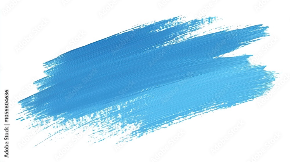 Fototapeta premium Bright Blue Paint Stroke on White Background