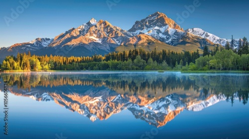 Mountain Reflection in a Calm Lake