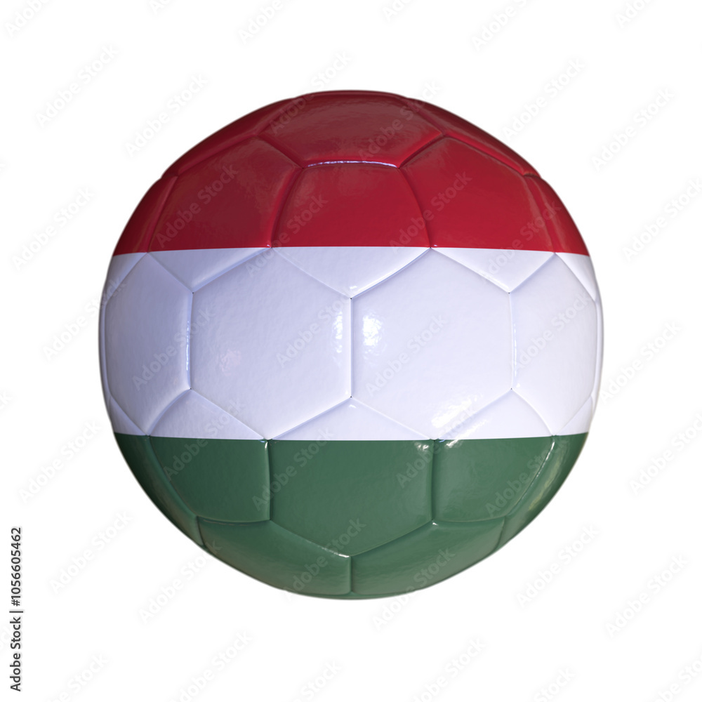 Flag of Hungary on a Soccer Ball with a White Background Flag of Hungary on a Soccer Ball with a White Background