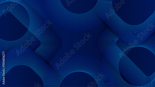 Fototapeta Naklejka Na Ścianę i Meble -  Abstract Blue Geometric Background With Dynamic Curved Lines