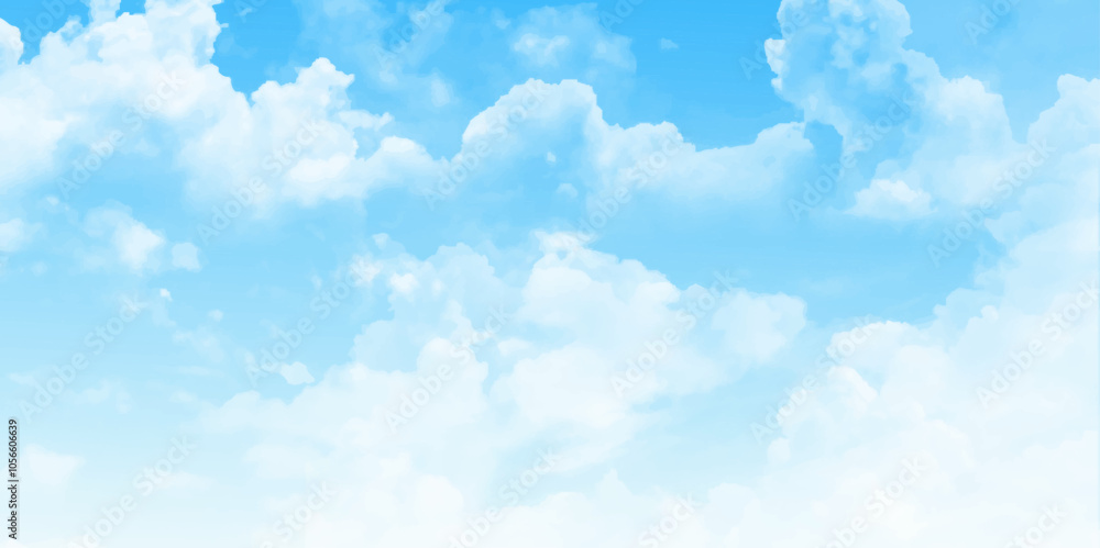 Clear blue sky and white clouds. Vector design Clear blue sky and white clouds. Vector design