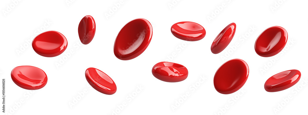 Red Blood Cells Isolated on Transparent Background Red Blood Cells Isolated on Transparent Background