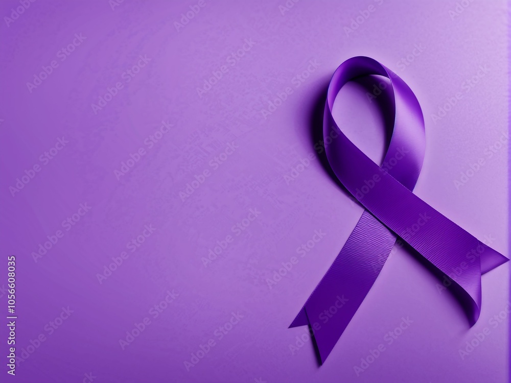 International Epilepsy Day. Purple ribbon on purple background. Alzheimer's disease, Pancreatic cancer, Hodgkin's Lymphoma awareness. World Lupus Day and world cancer. Banner. copyspace International Epilepsy Day. Purple ribbon on purple background. Alzheimer's disease, Pancreatic cancer, Hodgkin's Lymphoma awareness. World Lupus Day and world cancer. Banner. copyspace