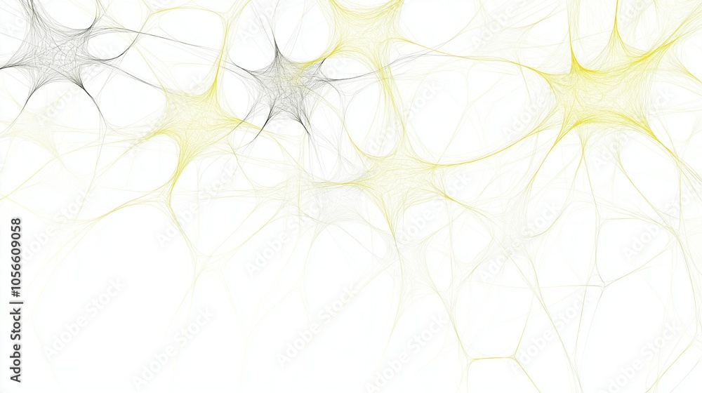 Neural Network Abstract: Intricate web of interconnected neurons, visualized in soft yellow and grey hues. An artistic representation of the complex human brain and its neural pathways. Neural Network Abstract: Intricate web of interconnected neurons, visualized in soft yellow and grey hues. An artistic representation of the complex human brain and its neural pathways.