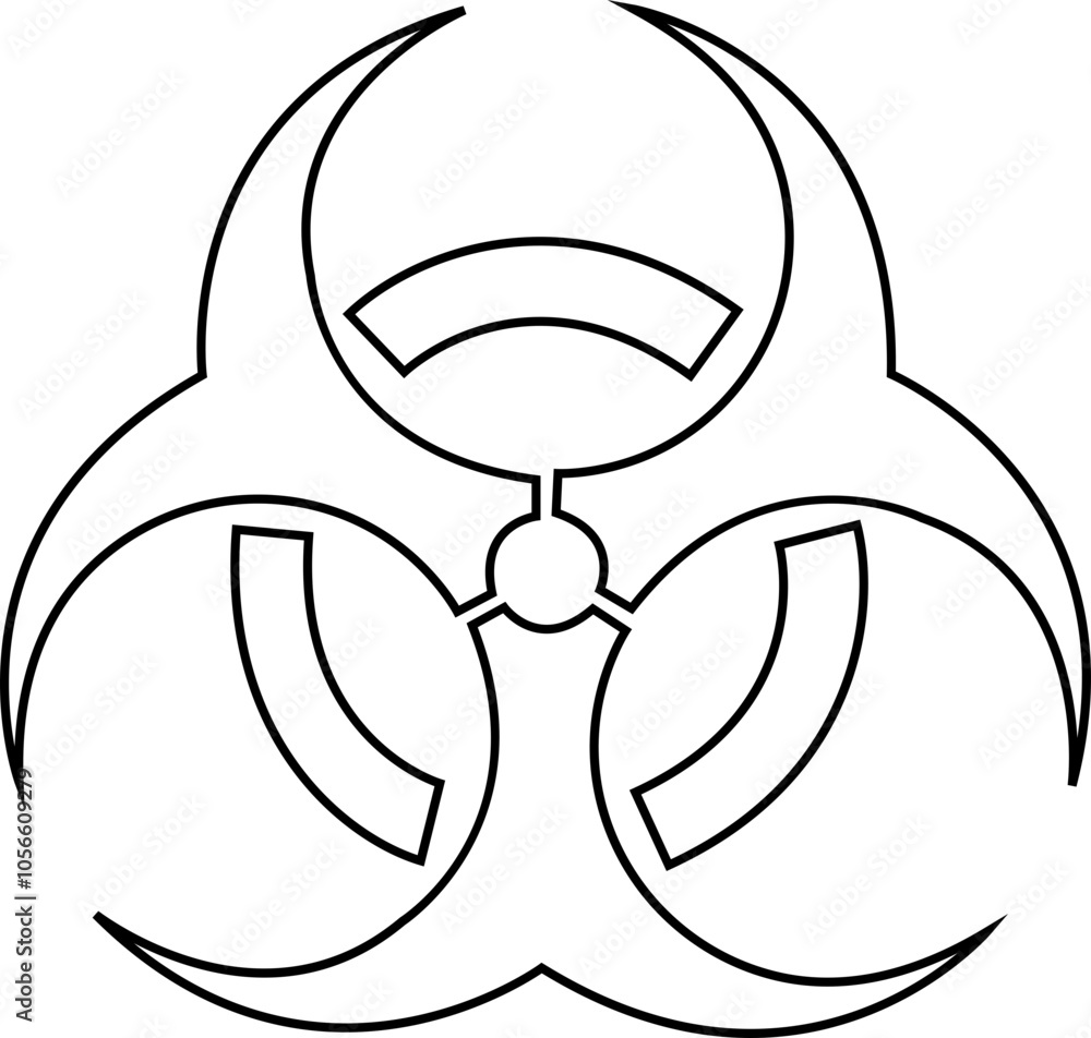 Toxic Risk Biohazard line icon. Warning sign for hazardous material, safety ...