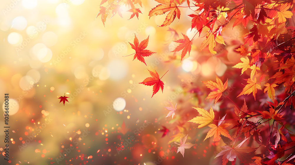 web banner design for autumn season and end year activity with red and yellow maple leaves with soft focus light and bokeh background web banner design for autumn season and end year activity with red and yellow maple leaves with soft focus light and bokeh background