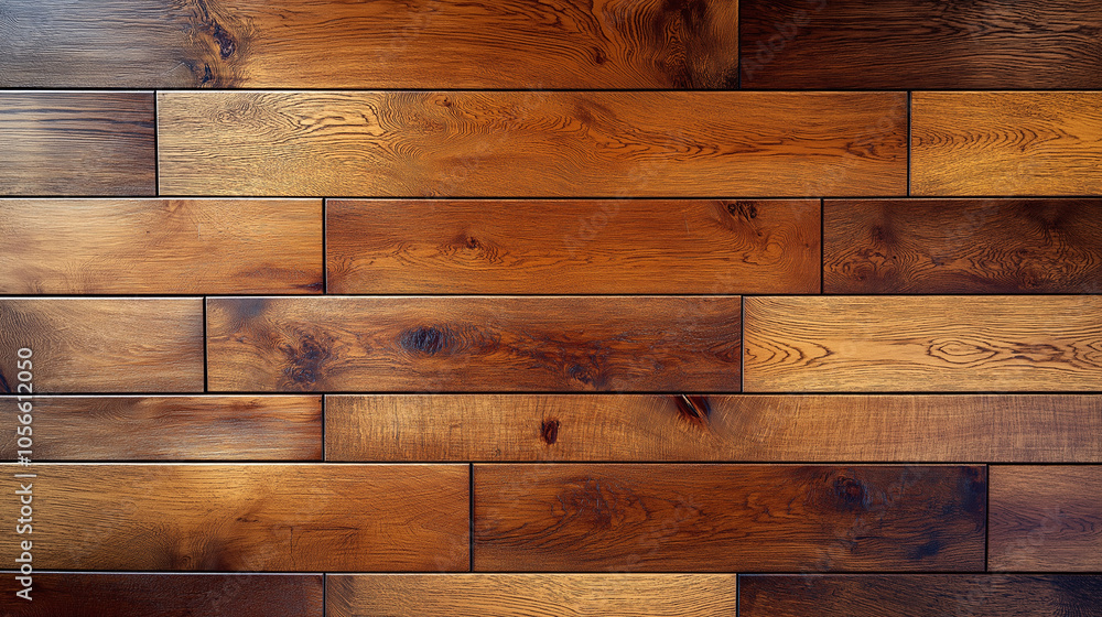 Wooden Plank Wall with Natural Grain Texture in Warm Tones Wooden Plank Wall with Natural Grain Texture in Warm Tones