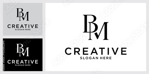 Initial BM or MB letter logo design vector.