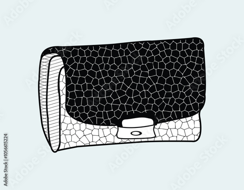 Stylish women's leather handbag with animal print - elegant vector illustration for fashion design