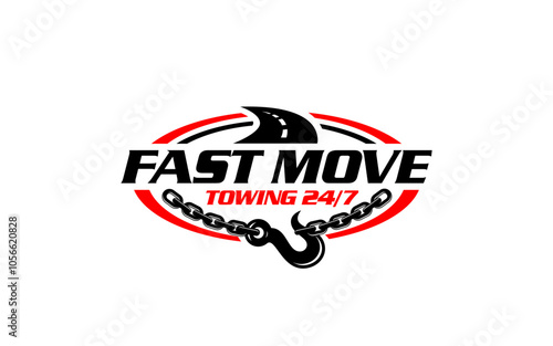 Illustration vector graphic of towing truck service logo design suitable for the automotive company