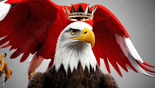 Majestic Eagle with Royal Crown photo